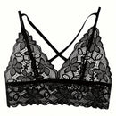 Conjunto De Lenceria Sexy De Encaje Floral Para Mujer Con Sujetador Y Bragas