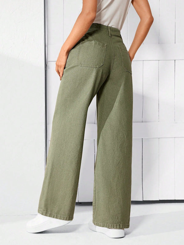 LUNE Jeans De Pierna Ancha Con Cintura De Cordon
