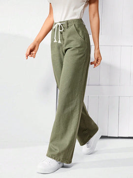 LUNE Jeans De Pierna Ancha Con Cintura De Cordon