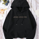 Ezwear sudadera con capucha casual para mujer, impresion de eslogan, otono/invierno