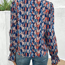 Frenchy Top Con Dobladillo Con Volantes Y Patchwork De Encaje Con Estampado De Hojas