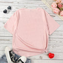 Camiseta De Manga Corta Con Estampado De Letras Y Corazon