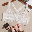 1 Pieza Sexy Lenceria De Encaje De Estilo Frances Blanco Para Mujer, Copa Ultrafina Y Sin Cables En Forma De Triangulo Profundo V, De Material Transpirable Y Comodo, Moldeadora De Busto Y Espalda, Adecuada Para Festivales, Citas Y Uso Diario