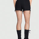 ROMWE Goth Pantalones Cortos De Mezclilla Para Mujer Con Dobladillo Deshilachado Y Estampado Abstracto