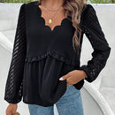 Frenchy Blusa De Manga Farol Con Cuello En V De Color Liso Para Mujer
