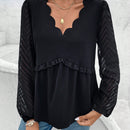 Frenchy Blusa De Manga Farol Con Cuello En V De Color Liso Para Mujer