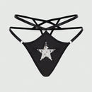 ROMWE Grunge Punk Tanga De Lentejuelas Con Purpurina En Forma De Estrella