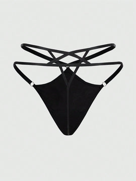 ROMWE Grunge Punk Tanga De Lentejuelas Con Purpurina En Forma De Estrella
