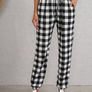 Pantalones De Dos Tonos De Cuadros Para Mujer