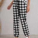 Pantalones De Dos Tonos De Cuadros Para Mujer