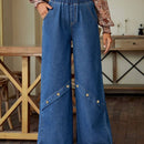 LUNE Jeans Con Detalles De Botones Y Piernas Anchas