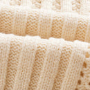 ROMWE Kawaii Sensual sueter crema-blanco de cuello alto con hombros descubiertos y ajustado al Body con cuello vuelto y lazo para mujer