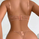 Conjunto De Lenceria Para Mujeres Con Tanga Y Sujetador
