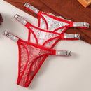 3 Piezas/juego De Tangas De Encaje Para Mujer