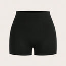 Shorts de seguridad de unicolor y simple para mujer, uso diario casual