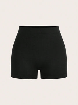Shorts de seguridad de unicolor y simple para mujer, uso diario casual