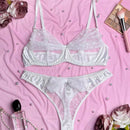 Conjunto De Ropa Interior De Malla Sexy Con Anillo De Acero Para Mujeres (temporada De Bodas)