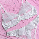 Conjunto De Ropa Interior De Malla Sexy Con Anillo De Acero Para Mujeres (temporada De Bodas)