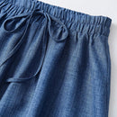 Pantalones Cortos Holgados Con Nudo Frontal De Cintura Alta Para Mujeres