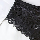 4 Piezas/set Panties Triangulares Sexys Con Encaje De Baja Altura Para Mujer En Negro