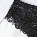 4 Piezas/set Panties Triangulares Sexys Con Encaje De Baja Altura Para Mujer En Negro