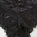 4 Piezas/set Panties Triangulares Sexys Con Encaje De Baja Altura Para Mujer En Negro
