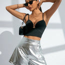 BAE Shorts Metalicos Para Mujeres