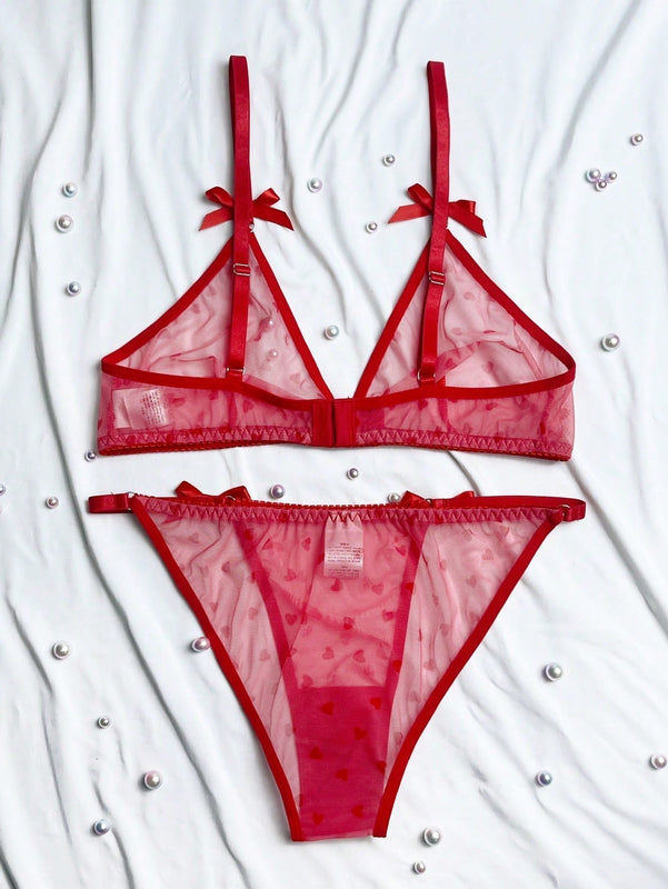 Conjunto De Lenceria De Malla Para Mujer De 2 Piezas Para La Temporada De Bodas