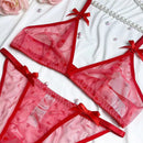 Conjunto De Lenceria De Malla Para Mujer De 2 Piezas Para La Temporada De Bodas