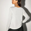 EZwear Sueter Delgado De Punto Para Mujeres Con Impresion De Letras Y Retrato En Blanco Y Negro