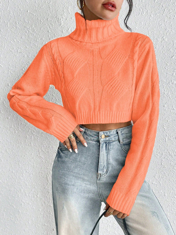 EZwear Sweater Corto De Cuello Alto Para Mujer