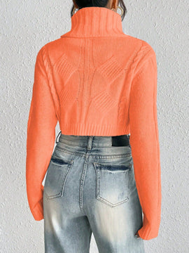 EZwear Sweater Corto De Cuello Alto Para Mujer