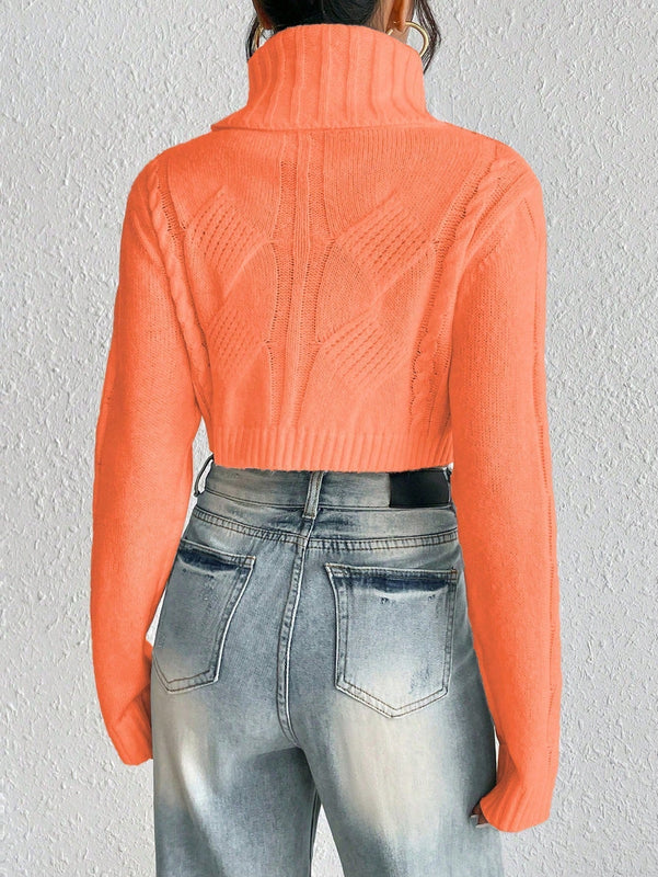 EZwear Sweater Corto De Cuello Alto Para Mujer