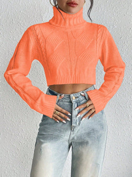 EZwear Sweater Corto De Cuello Alto Para Mujer