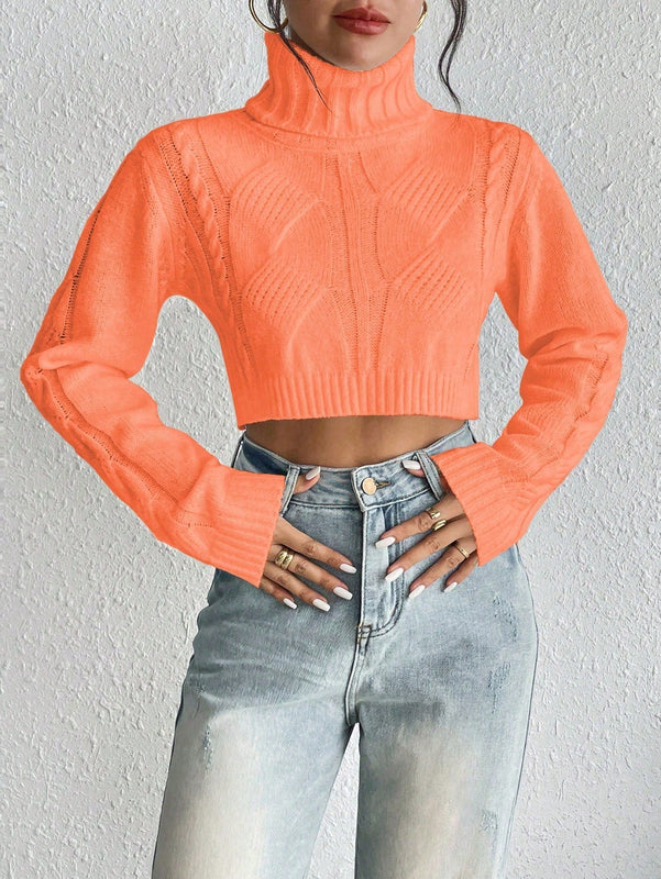 EZwear Sweater Corto De Cuello Alto Para Mujer