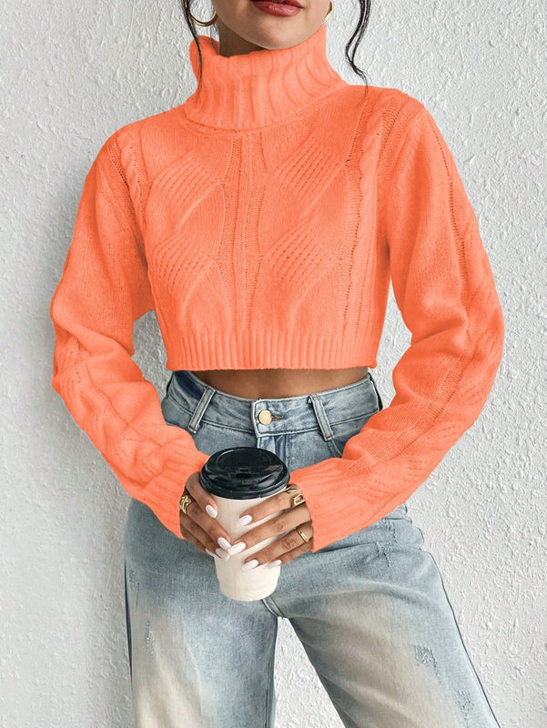 EZwear Sweater Corto De Cuello Alto Para Mujer