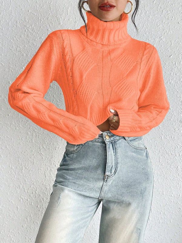 EZwear Sweater Corto De Cuello Alto Para Mujer