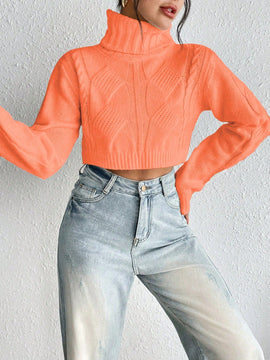 EZwear Sweater Corto De Cuello Alto Para Mujer