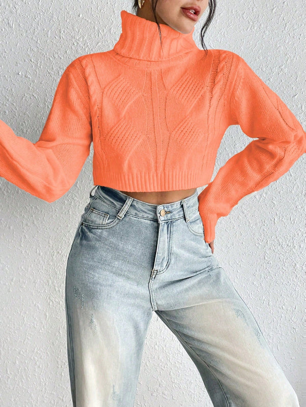 EZwear Sweater Corto De Cuello Alto Para Mujer
