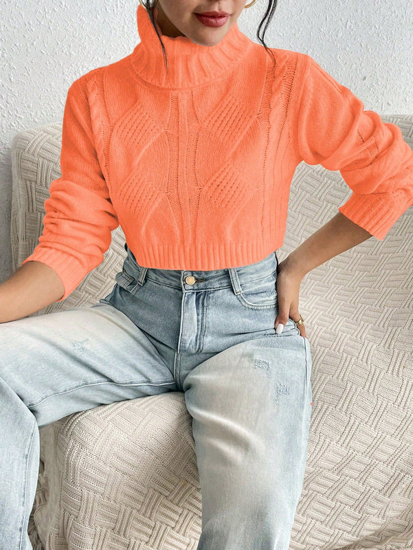 EZwear Sweater Corto De Cuello Alto Para Mujer