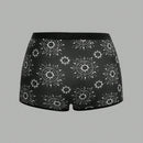 ROMWE Goth 3 Piezas De Pantalones Cortos De Boxeo Para Mujer Con Estampados De Mariposas, Sol, Luna, Estrellas Y Hongos.