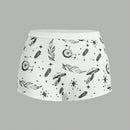 ROMWE Goth 3 Piezas De Pantalones Cortos De Boxeo Para Mujer Con Estampados De Mariposas, Sol, Luna, Estrellas Y Hongos.