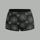 ROMWE Goth 3 Piezas De Pantalones Cortos De Boxeo Para Mujer Con Estampados De Mariposas, Sol, Luna, Estrellas Y Hongos.