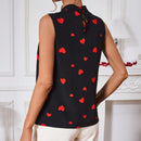 Clasi Camisa Sin Mangas Con Estampado De Corazon Con Forma De Corazon Ahuecado