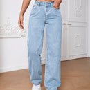 Jeans De Pierna Recta Para Senoras
