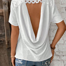 LUNE Blusa Para Mujeres Sin Espalda Con Inserciones De Encaje