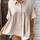 VCAY Blusa De Babydoll Para Mujer Con Volantes