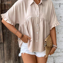 VCAY Blusa De Babydoll Para Mujer Con Volantes
