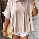 VCAY Blusa De Babydoll Para Mujer Con Volantes