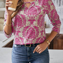 LUNE Camisa Con Estampado Completo De Mujer Con Cuello Recortado